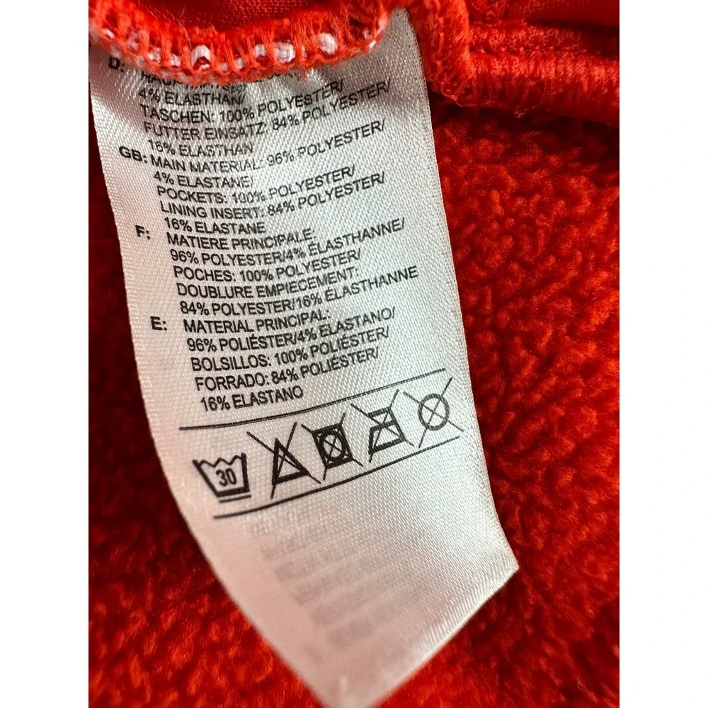 Adidas Full Zip Hoodie Mens 2XL Red Orange Heathered Athletic Jacket Logo Sleeve